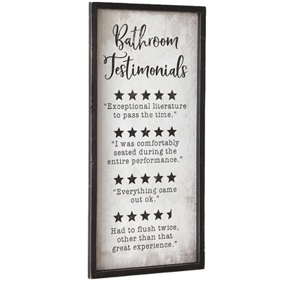 The Lakeside Collection Funny Bathroom Wall Art - Testimonials