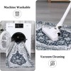 Washable Vintage Floral Runner Rug- Non-Slip Print, Non-Shedding, Soft Foldable Carpets - 4 of 4