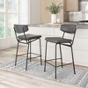 Counter Stool – 36.2" H With Vintage Black Faux Leather Seat & Powder-Coated Steel Frame (Set of 2) By Zuo Modern - 2 of 4