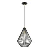 Livex Lighting Linz 1 - Light Pendant in  Shiny Black/Polished Brass - 3 of 4