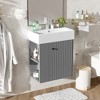KWPZQEB 21.6" Modern Bathroom Vanity with Ceramic Basin, Floating Vanity Sink Cabinet with Doors & Side Storage, Wooden Cabinet with Sink - 2 of 4