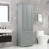 XINGHANZHENXUAN Tall 3-Drawer Storage Cabinet for Bathroom & Office, Adjustable Shelf & Anti-Tip Kit, Water-Proof Painted Finish - 2 of 4