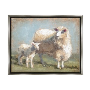 Stupell Industries Sheep Lamb Family Farm Framed Floater Canvas Wall Art - 1 of 4