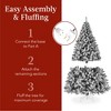 Best Choice Products Pre-Lit Black Christmas Pine Tree w/ Flocked Branches, Warm-White Lights - image 4 of 4