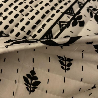 King 3pc Monique Stripe Quilt Set Black/white - Lush Décor : Target