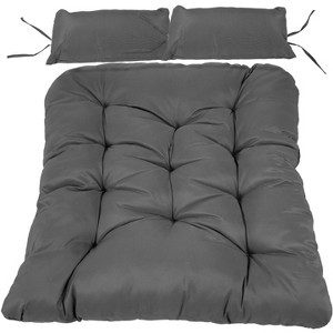 Sunnydaze Outdoor Andrei Double Egg Chair Replacement Cushion Set with Pillows and Seat Cushion - Dark Gray - 1 of 4