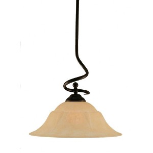 Toltec Lighting Capri 1 - Light Pendant in  Dark Granite with 16" Amber Marble Shade - 1 of 1