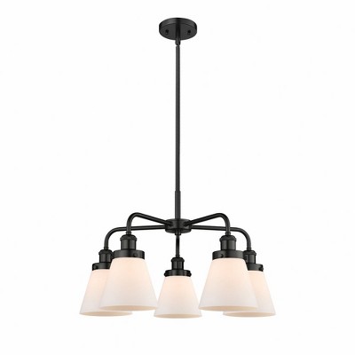 Cone - 5 Light Stem Hung Chandelier In Art Deco Style-14.75 Inches Tall and 24.25 Inches Wide