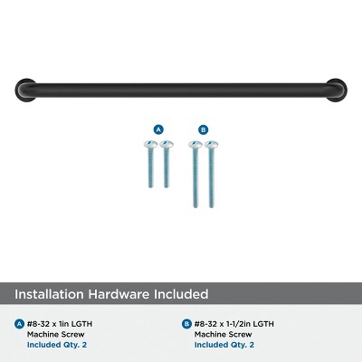 Matte Black Zinc Cabinet Drawer Pull, 8-13/16 inch