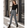 Allegra K Women's Plaid Tartan High Waisted Button Casual Pants - 4 of 4