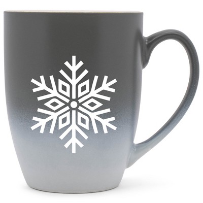 Elanze Designs N/A Two Toned Ombre Matte Gray and White 12 ounce Ceramic Stoneware Coffee Cup Mug
