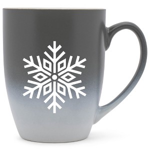 Elanze Designs N/A Two Toned Ombre Matte Gray and White 12 ounce Ceramic Stoneware Coffee Cup Mug - 1 of 4