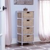 Household Essentials Dresser of 4 Drawers White Sollid Wood and Natural Wicker Baskets - 2 of 4