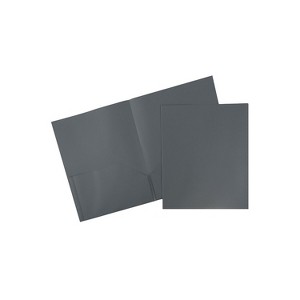 JAM Paper POP 2-Pocket Portfolio Plastic Folder Gray 96/Box (382EGYB) - 1 of 4