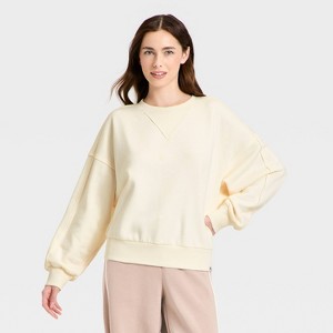 Women's Crewneck Fleece Sweatshirt - JoyLab™ - 1 of 3