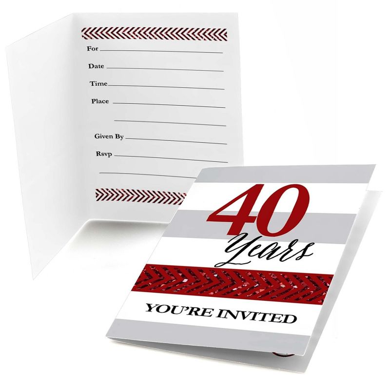 Big Dot of Happiness We Still Do - 40th Wedding Anniversary - Fill In Anniversary Party Invitations (8 count), 1 of 7