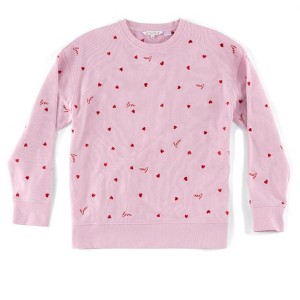 Shiraleah Pink and Red Hearts Sweatshirt, Small - 1 of 4