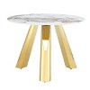 Sapphtopaz 42" Round Dining Table with Marble Top Stainless Steel Leg Kitchen Table for Dining Room, Small Spaces - 2 of 4