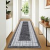 Modern Area Rug Ultra-Soft Throw Rugs Contemporary Plaid Accent Carpet Non-Shedding Bordered Floor Cover Foldable Thin Indoor Mat for Bedroom - 3 of 4