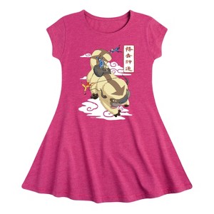 Girls' - Avatar: The Last Airbender - Appa Flying Fit & Flair Cap Sleeve Dress - 1 of 4