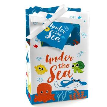 Big Dot of Happiness Under the Sea Critters - Baby Shower or Birthday Party Favor Boxes - Set of 12