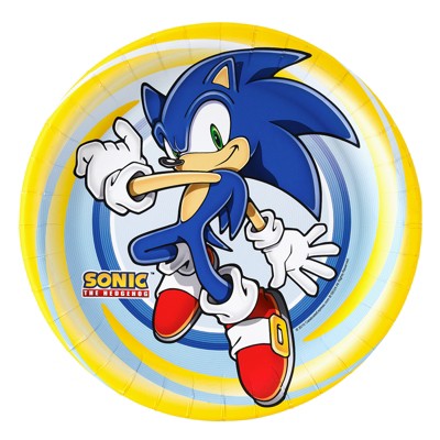 Birthday Express Sonic The Hedgehog Birthday Party Supplies Disposable Lunch Plates - 16 Pack