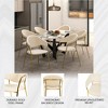 LeisureMod Dining Chair Upholstered Leather Armchair Velvet Accent Ergonomic Padded Seat and Back Durable Stainless Steel Base Bella Series - 2 of 4