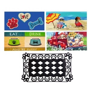 Evergreen Flag Sassafras Doormat Dog Lovers Floormat Set of 5 - 1 of 4