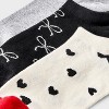 Women's Bows & Polka Dots 3pk Low Cut Socks - A New Day™ Black/Ivory/Red 4-10 - 3 of 3