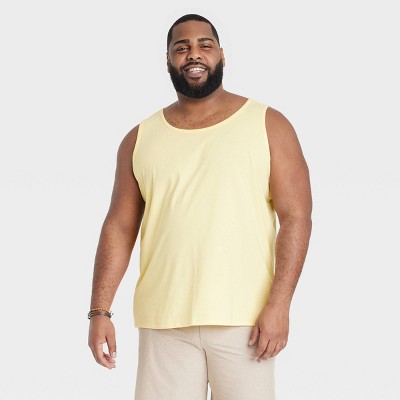 Men's Big & Tall Round Neck Tank Top - Goodfellow & Co™ Yellow 3xl