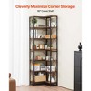 VEVOR 7 Tier Corner Bookshelf, 79" Tall Corner Bookcase with Heavy Duty Metal Frame & Wooden Shelves, Black - 3 of 4