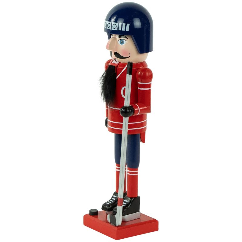 Northlight 14" Blue and Red Wooden Christmas Ice Hockey Player Nutcracker, 4 of 6