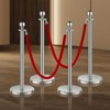 VEVOR Stanchions and Velvet Ropes 4Pcs, Hollow Base with Stainless Steel Post, 2 Red Velvet Ropes and Posts, Crowd Control Barriers Stanchions,Silver - 2 of 4