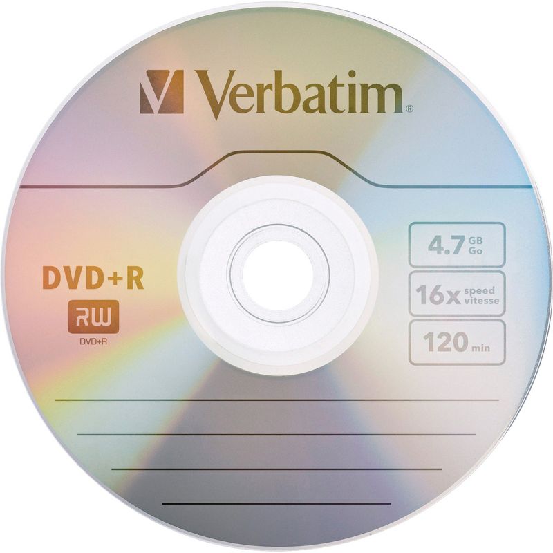 Verbatim AZO DVD+R 4.7GB 16X with Branded Surface - 100pk Spindle - 2 Hour Maximum Recording Time, 2 of 3