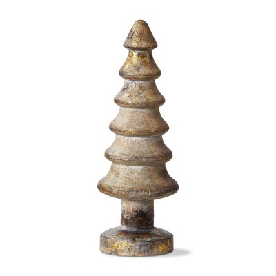 TAG Small Gold Foil Mango Wood Tree Decorations for Tabletop or Mantel,  7.5 inch