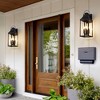 DAKAFUL 25.5in Outdoor Lights,Wall Lights for Outside House Porch Garage,Waterproof Exterior Wall Lanterns Sconce with Clear Glass(Black) - 3 of 4