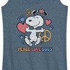 Women's - Peanuts - Peace Love Dogs Graphic Racerback Tank - 2 of 4