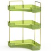 NewHome "3-Tier Corner Bathroom & Vanity Organizer Shelf for Makeup, Perfume, Cosmetics, Clear Tray Rack" Green - 3 of 4