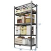 Heavy Duty 5-Tier Shelving Unit, 2200lb Capacity, Adjustable Metal Rack for Garage, Kitchen, or Basement, 36"W x 16"D x 72"H - Black - 2 of 4