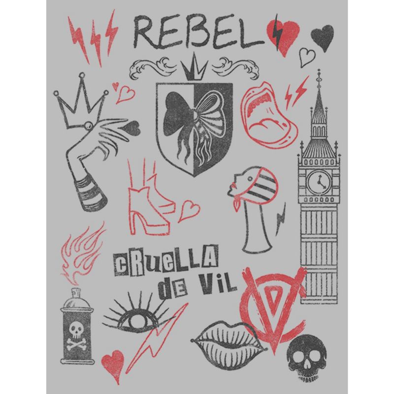 Men's Cruella Rebel Icons T-Shirt, 2 of 6