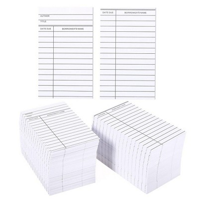 Best Paper Greetings Set of 500 Library Cards for Public Library School Book Borrowing, White