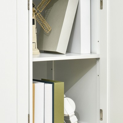 White Rubberwood Top Modern Sideboard with Adjustable Shelves
