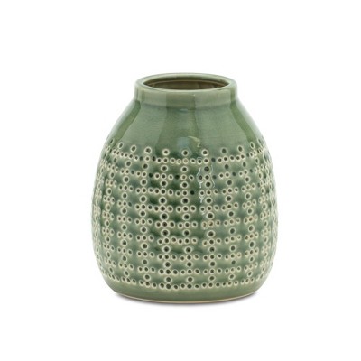 Melrose Punched Terracotta Vase 6.5"H