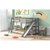 Gray Bunk Bed, Full Over Full with Ladder, Slide, Shelves - 3 of 3