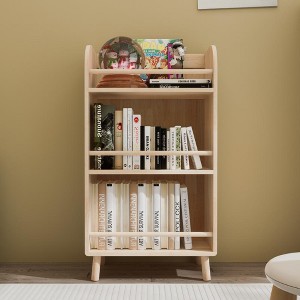 PDTEND Pine Solid Wood Bookshelf with 0.6" Thick Shelves, 19.69"W x 36.61"H, Natural - 1 of 4