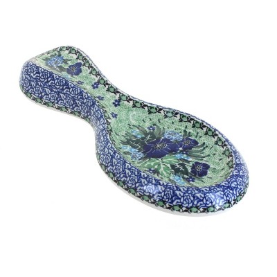 Blue Rose Polish Pottery Sapphire Fields Medium Spoon Rest