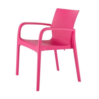 Alissa Fuchsia Resin Stackable Outdoor Dining Armchair Set