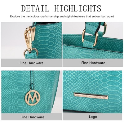 MKF Collection Beryl Python-embossed Women’s Tote Bag with Wristlet by Mia K - Olive — фото 5