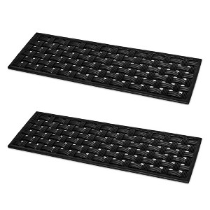 BirdRock Home 2-Pack Rubber Stair Mat with Basket Weave Design - 10 x 30" Black - 1 of 4