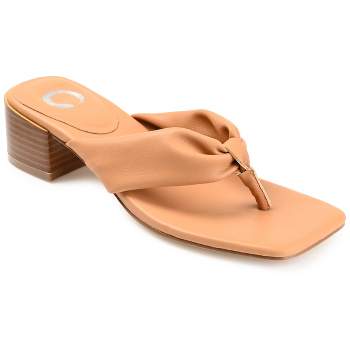 Journee Collection Womens Seelah Low Stacked Heel Flip Flop Sandals